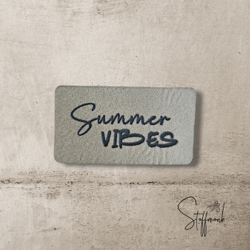 Label  " Summer Vibes (Text) " -  ca. 4,2 cm breit - Kunstleder ++ Farbauswahl ++